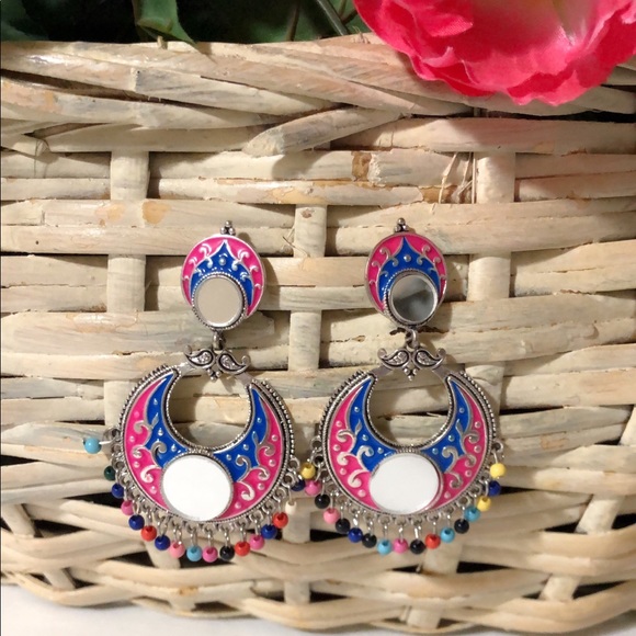 Jewelry - Boho Style Multicolor Tibetan Silver Earrings